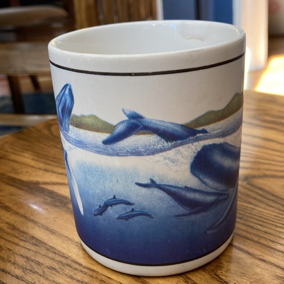 VTG C. Merrill 1987 Humpback Whales Coffee Mug Grand Menagerie Conservation - Picture 3 of 9